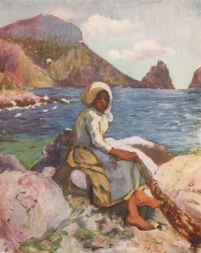 CAPRI. 'Fisher girl of Capri' by Augustine Fitzgerald. Italy 1904 old print
